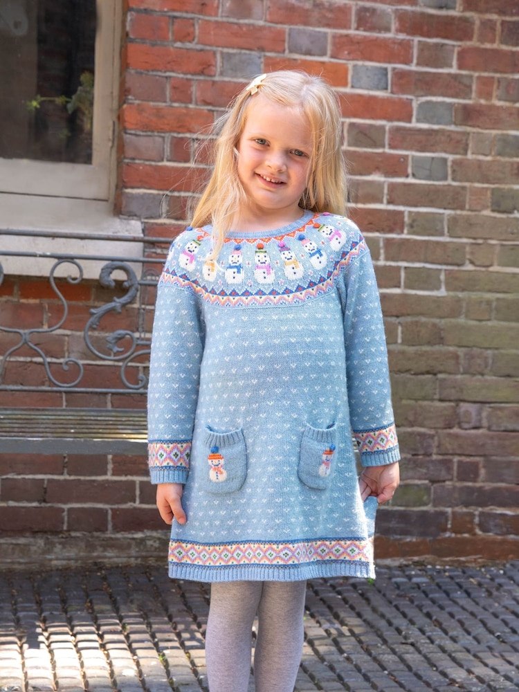 Jojo Maman Bébé – Strickkleid mit Schneemann-Norwegermuster - Bild 1 von 4 Jojo Maman Bébé – Strickkleid mit Schneemann-Norwegermuster - Bild 1 von 4