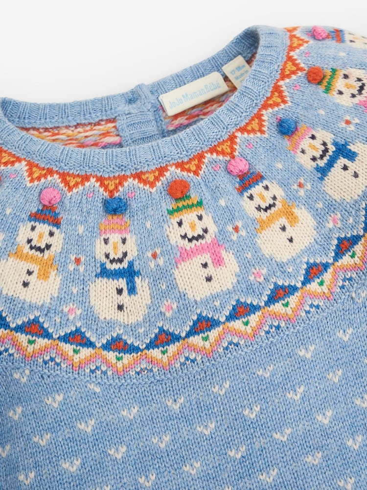 Трикотажное платье с узором фер-айл JoJo Maman Bébé Snowman - Image 4 of 4