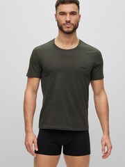 BOSS Green/Grey/Purple Cotton Logo T-Shirts 3 Pack - Image 6 of 9