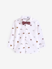 Tan Brown Check Waistcoat, Shirt & Bow Tie Set (3mths-7yrs) - Image 7 of 9