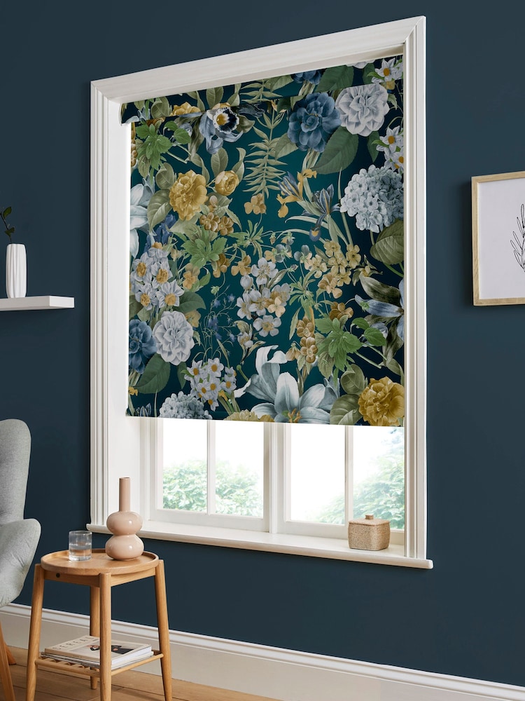 Graham & Brown Midnight Blue Glasshouse Made to Measure Roller Blind - Image 2 of 6
