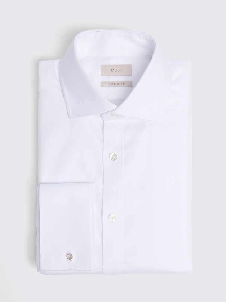 MOSS White Tailored Twill Shirt - Image 4 of 4 MOSS White Tailored Twill Shirt - Image 4 of 4