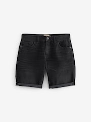 Washed Black Slim Stretch Denim Shorts - Image 2 of 4