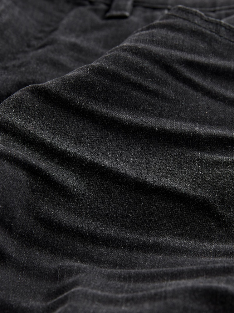 Washed Black Slim Stretch Denim Shorts - Image 4 of 4