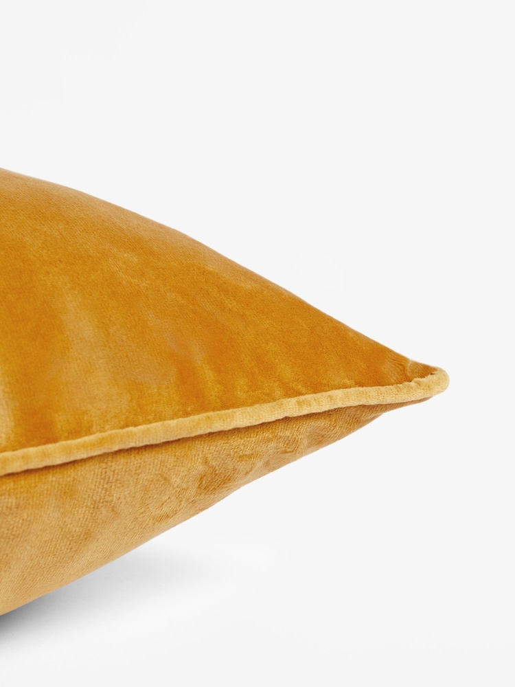 Dark Ochre Yellow 43 x 43cm Matte Velvet Cushion - Image 7 of 7