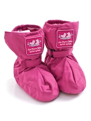 JoJo Maman Bébé Fuschia Pink Waterproof Fleece Lined Baby Booties - Image 1 of 1