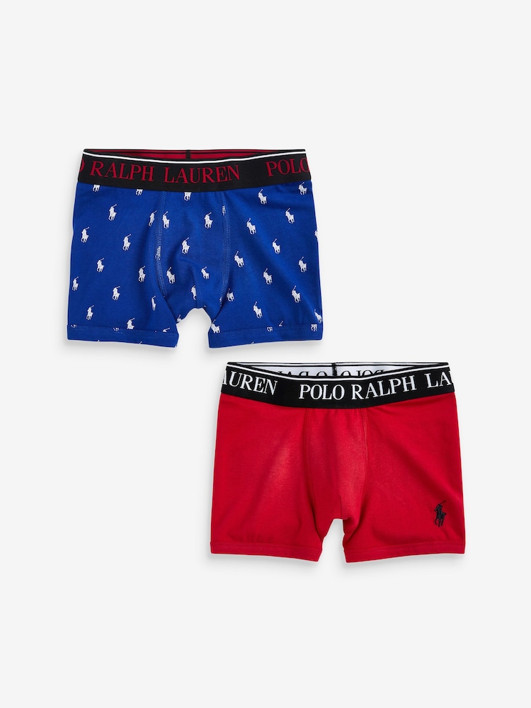 Mornarica - Polo Ralph Lauren deški komplet 2 raztegljivih bokseric z logotipom - Slika 1 iz 3