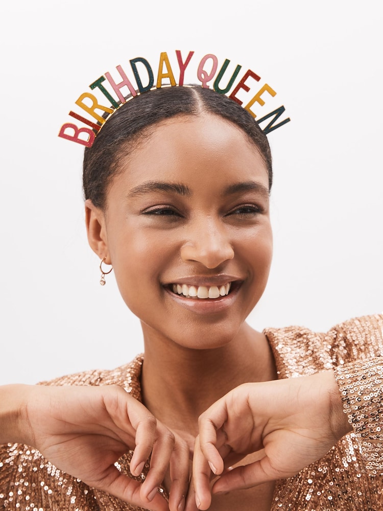 Multi Birthday Queen Headband - Image 2 of 3 Multi Birthday Queen Headband - Image 2 of 3