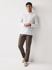 White Regular Fit Short Cotton Kurta - Image 2 of 6