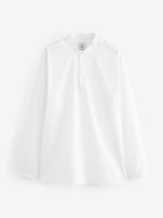 White Regular Fit Short Cotton Kurta - Image 6 of 6
