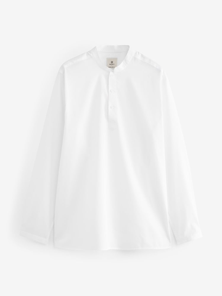 White Regular Fit Short Cotton Kurta - Image 6 of 6