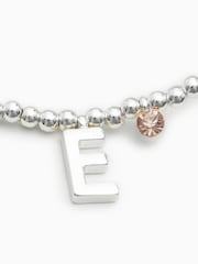 Silver Tone Initial Sparkle Beaded Stretch Bracelet - Image 17 of 25
