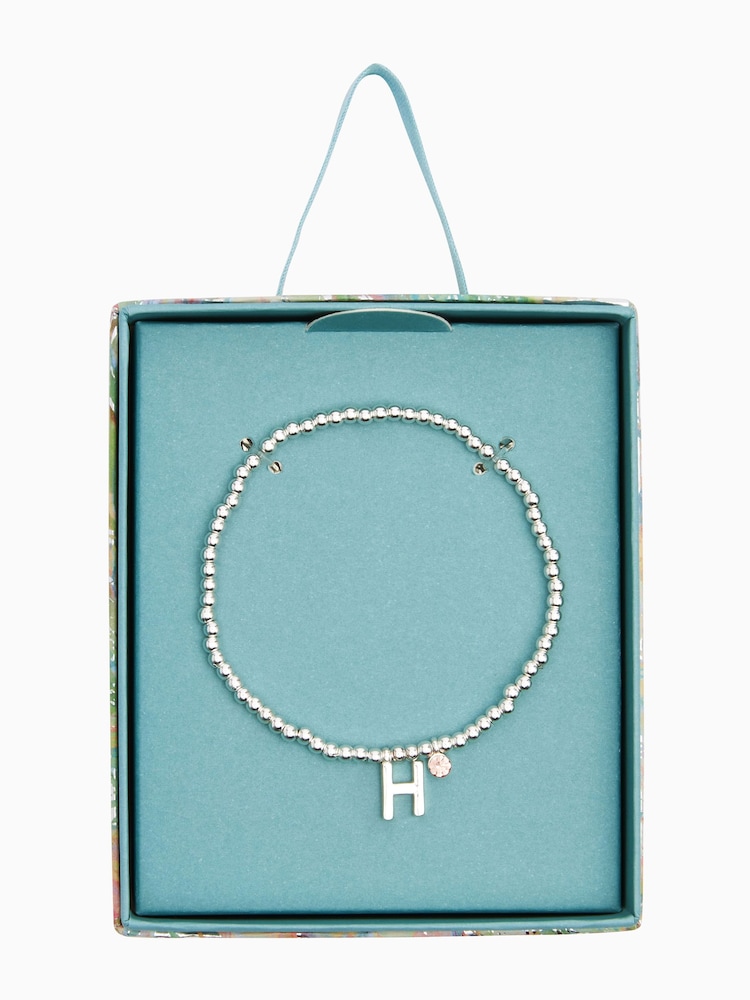 Silberfarben - Elastisches Armband mit Perlen, Initiale und Glitzer - Bild 25 von 25 Silberfarben - Elastisches Armband mit Perlen, Initiale und Glitzer - Bild 25 von 25