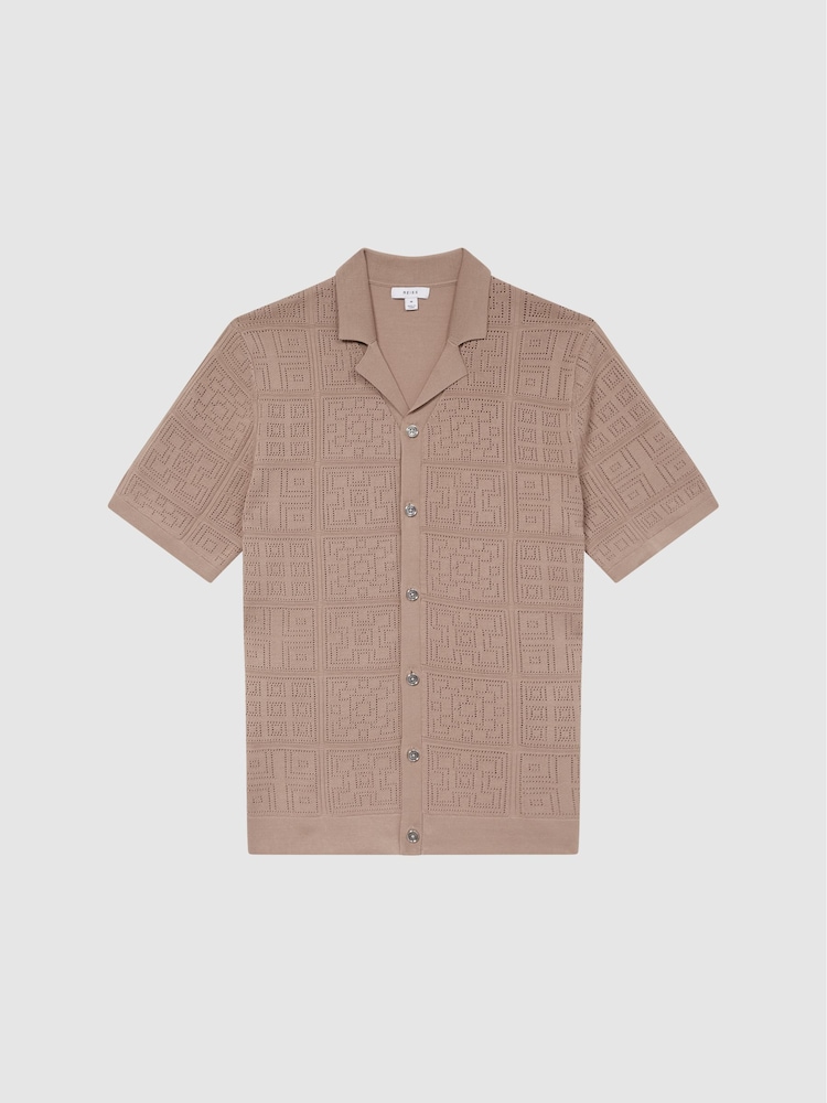 Reiss Rose Amersham Textured Button Through Shirt - Image 2 of 6
