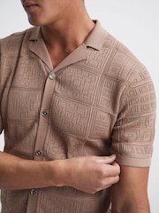 Reiss Rose Amersham Textured Button Through Shirt - Image 4 of 6
