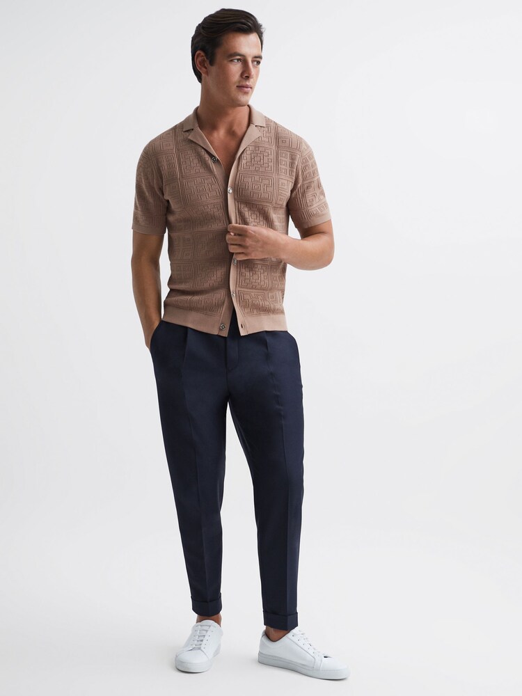 Reiss Rose Amersham Textured Button Through Shirt - Image 6 of 6