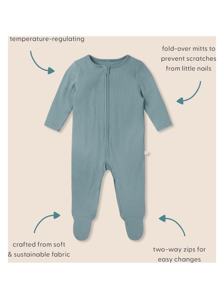 Rosa gepunktet - MORI Cotton & Bamboo 2 Way Zip Up Sleepsuit - Bild 5 von 5