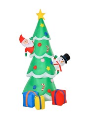 Homcom Green Outdoor 7ft Inflatable Santa Snowman Christmas Tree Decor - Image 2 of 5