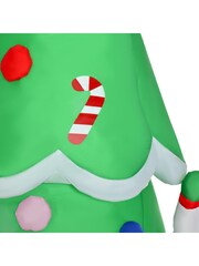Homcom Green Outdoor 7ft Inflatable Santa Snowman Christmas Tree Decor - Image 4 of 5