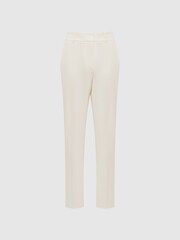 Reiss Cream Ember Petite Slim Fit High Rise Trousers - Image 2 of 6