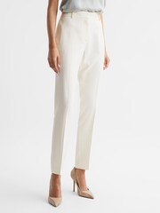 Reiss Cream Ember Petite Slim Fit High Rise Trousers - Image 3 of 6