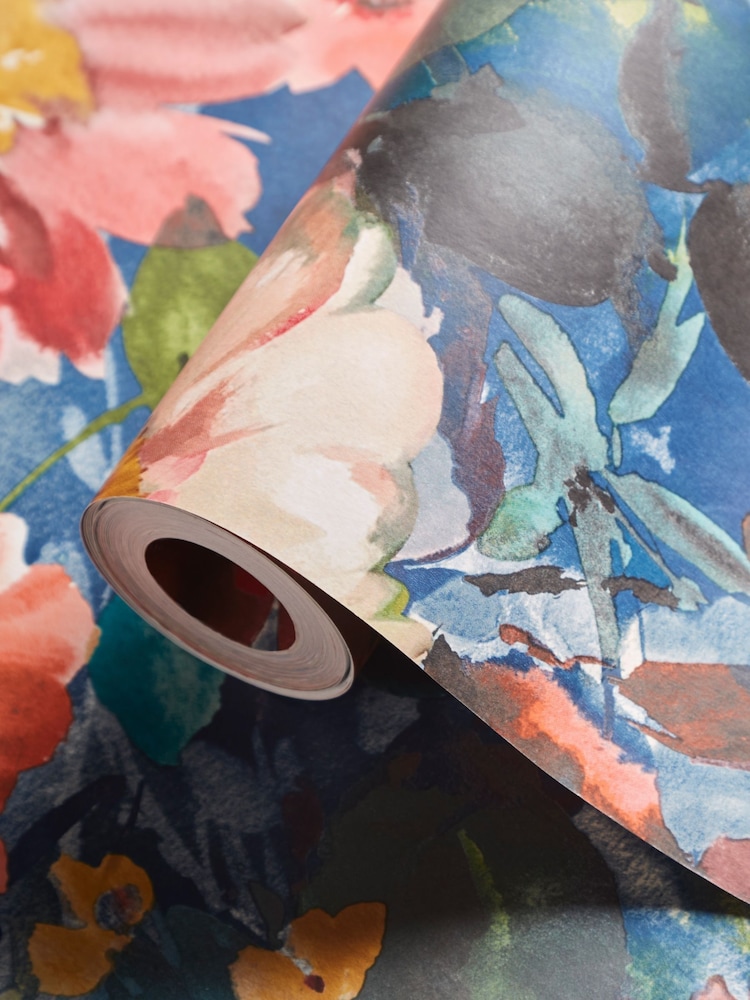 Clarke & Clarke Midnight Tahiti Exotica 10M Wallpaper - Image 2 of 3