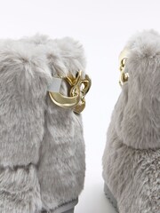 River Island Grey Faux Fur Slipper Boots - Image 5 of 5