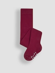 JoJo Maman Bébé Berry Pink Cotton Rich Plain Tights - Image 1 of 3