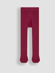 JoJo Maman Bébé Berry Pink Cotton Rich Plain Tights - Image 2 of 3