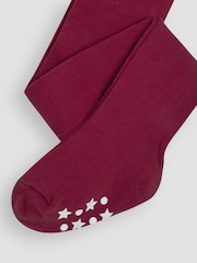 JoJo Maman Bébé Berry Pink Cotton Rich Plain Tights - Image 3 of 3