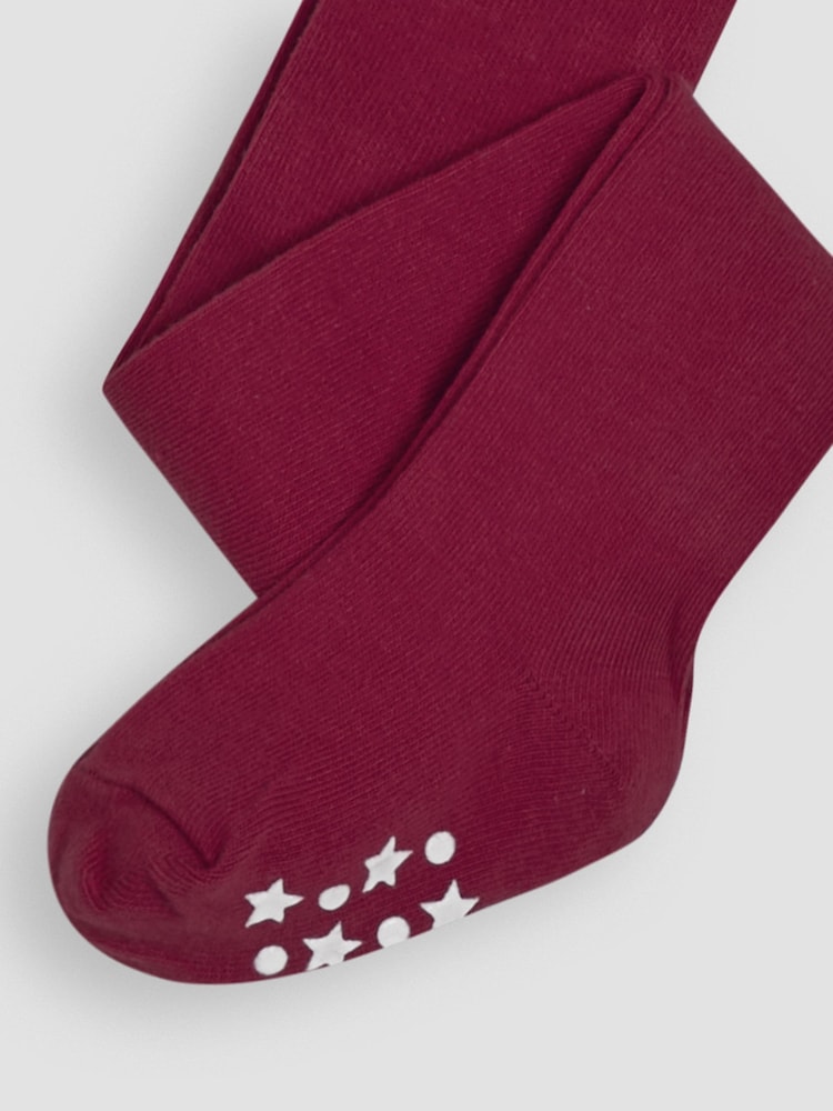 JoJo Maman Bébé Berry Pink Cotton Rich Plain Tights - Image 3 of 3