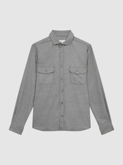 Reiss Black Roche Dogtooth Check Overshirt - Image 2 of 5