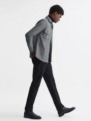 Reiss Black Roche Dogtooth Check Overshirt - Image 3 of 5