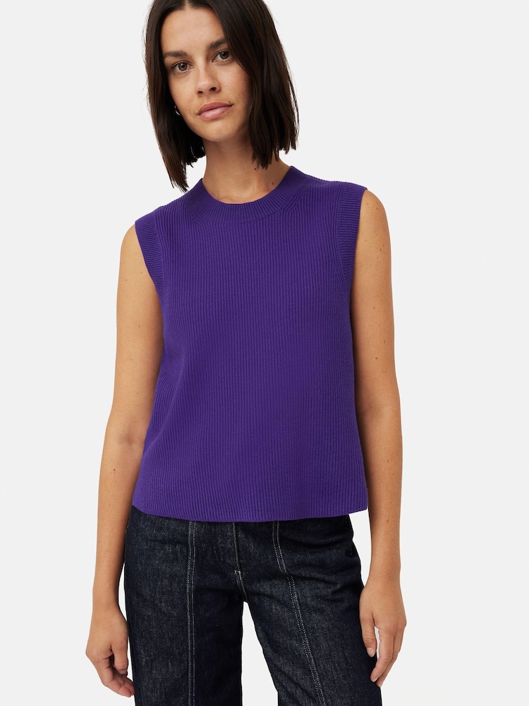 Jigsaw Purple Cotton Blend Crew Tank - Image 1 of 1
