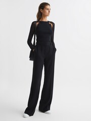 Reiss Black Maria Sheer Twist Front Jumper - Image 3 of 7