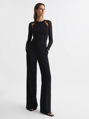 Reiss Black Maria Sheer Twist Front Jumper - Image 7 of 7