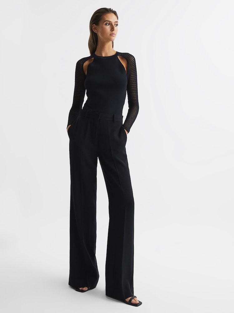 Reiss Black Maria Sheer Twist Front Jumper - Image 7 of 7