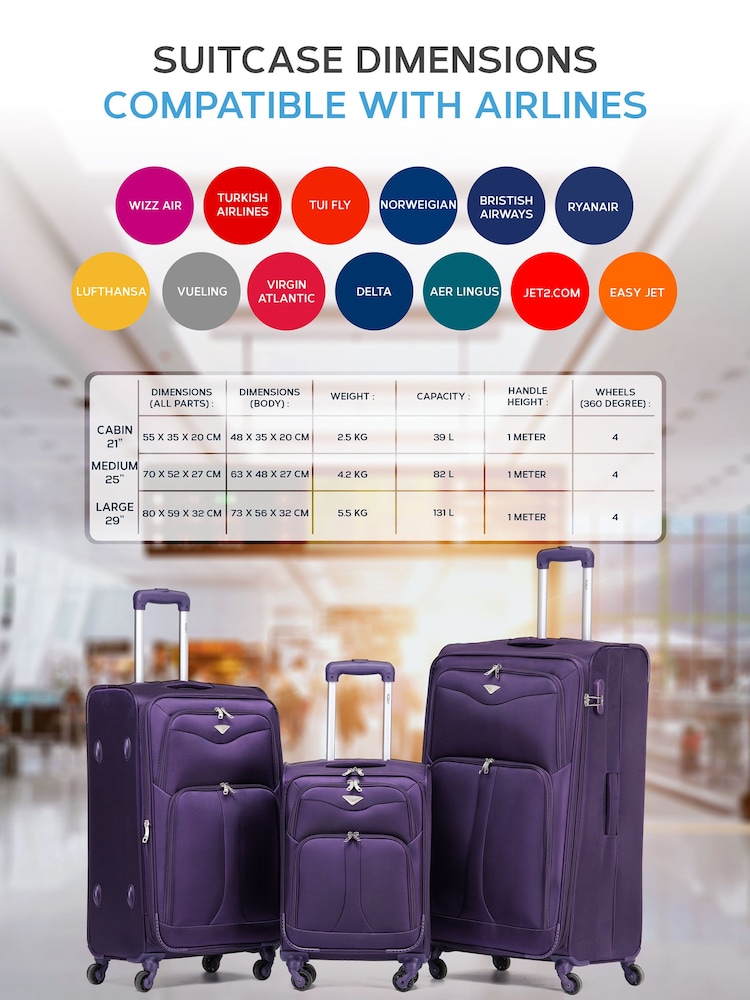 Flight Knight Medium Softcase Lightweight Check-In Suitcase With 4 Wheels - Image 2 of 6