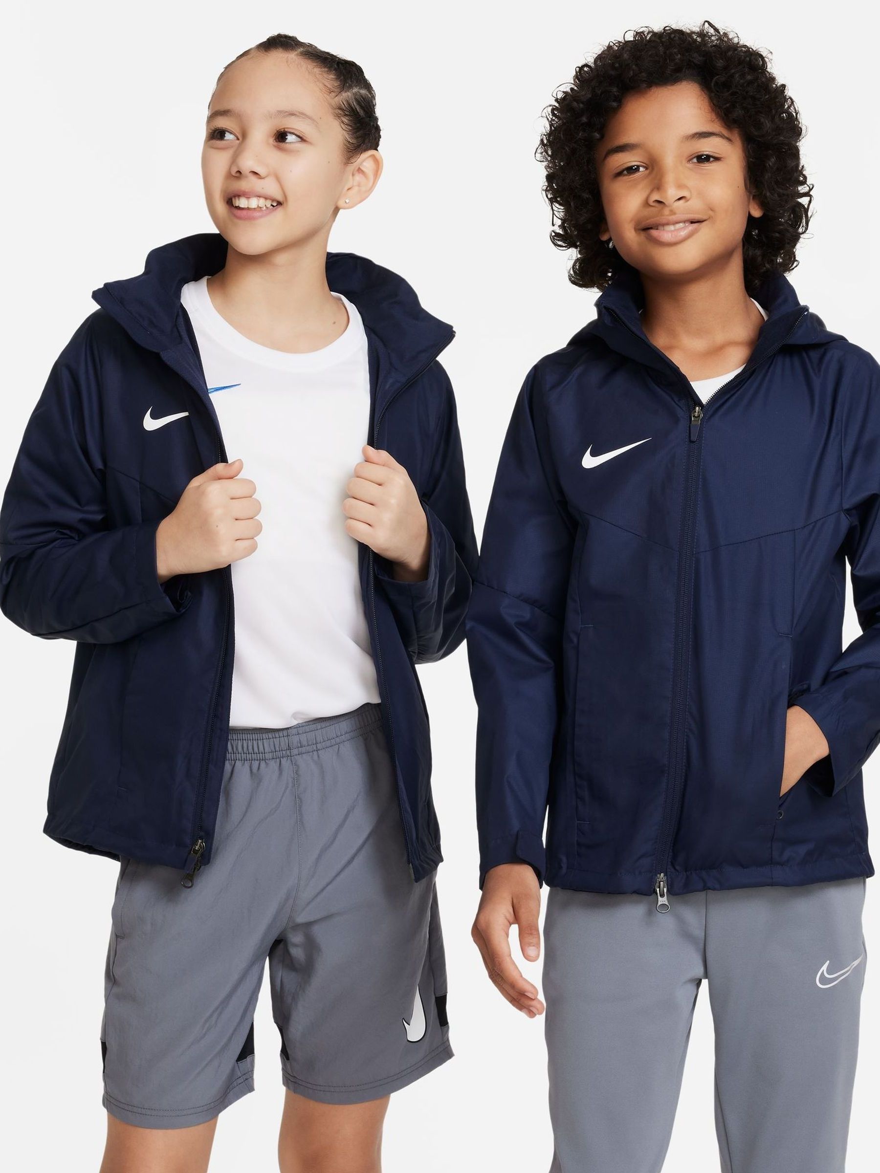 Buy Nike Navy White Dri FIT Academy Training Rain Jacket from Next Luxembourg