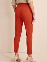 Rostbraun - Skinny-Hose mit Taschen und Knopfdetail - Bild 3 von 6