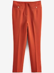 Rostbraun - Skinny-Hose mit Taschen und Knopfdetail - Bild 6 von 6
