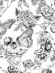 Graham & Brown Black Skull Roses 10M Wallpaper - Image 2 of 3