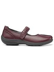 Hotter Burgundy Extra Wide Fit Shake II Touch Fastening Leather Shoes - Image 1 of 4