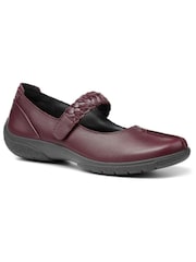 Hotter Burgundy Extra Wide Fit Shake II Touch Fastening Leather Shoes - Image 4 of 4