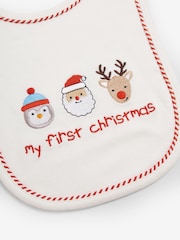 JoJo Maman Bébé Cream My First Christmas Bib - Image 2 of 2
