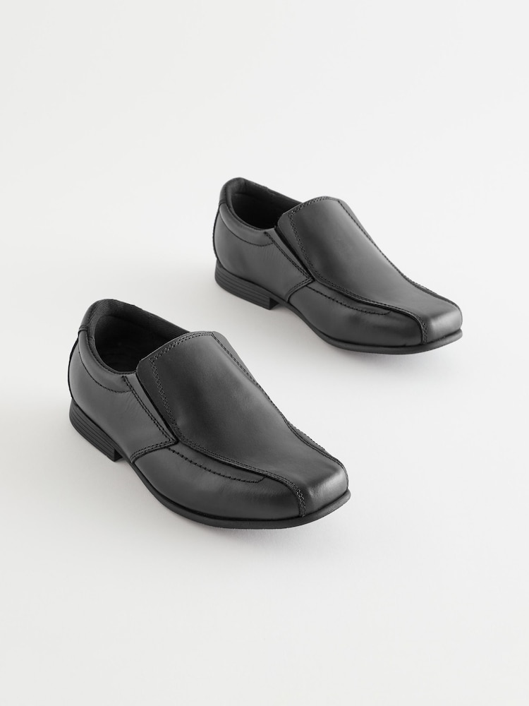 Black Standard Fit (F) School Leather Loafers - Image 1 of 5