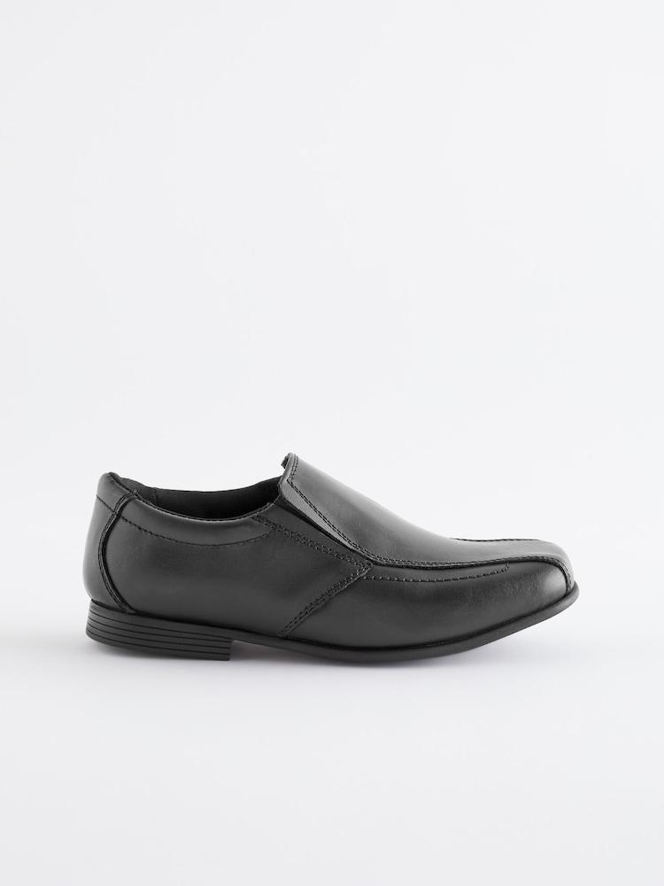Black Standard Fit (F) School Leather Loafers - Image 2 of 5