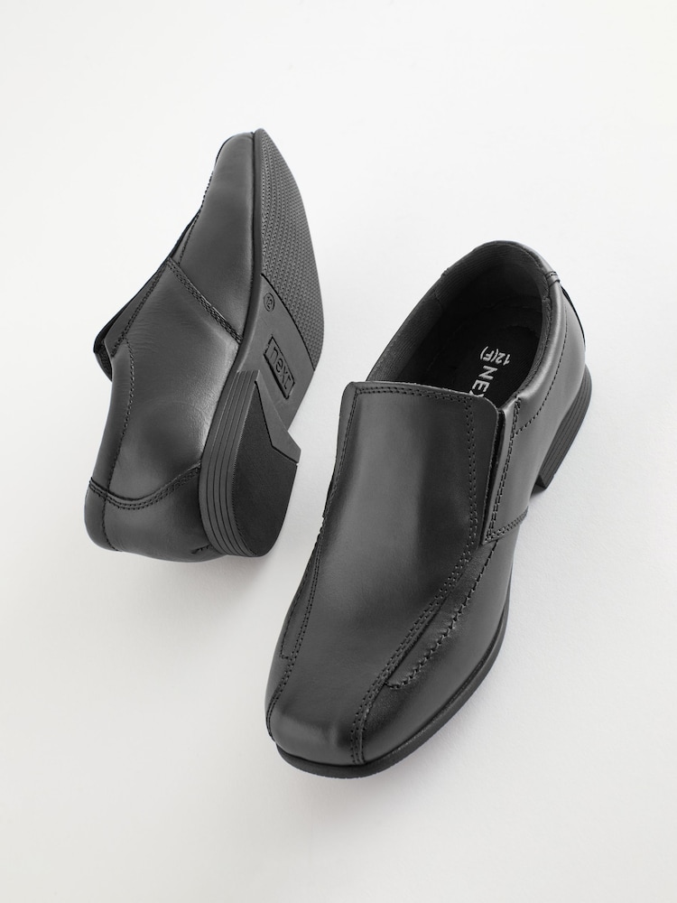 Black Standard Fit (F) School Leather Loafers - Image 4 of 5