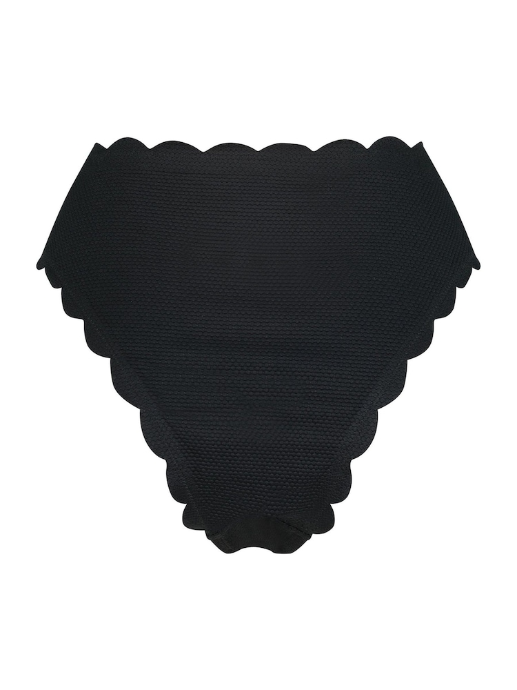 Hunkemöller Black Scallop High Leg Bikini Bottoms - Image 5 of 5
