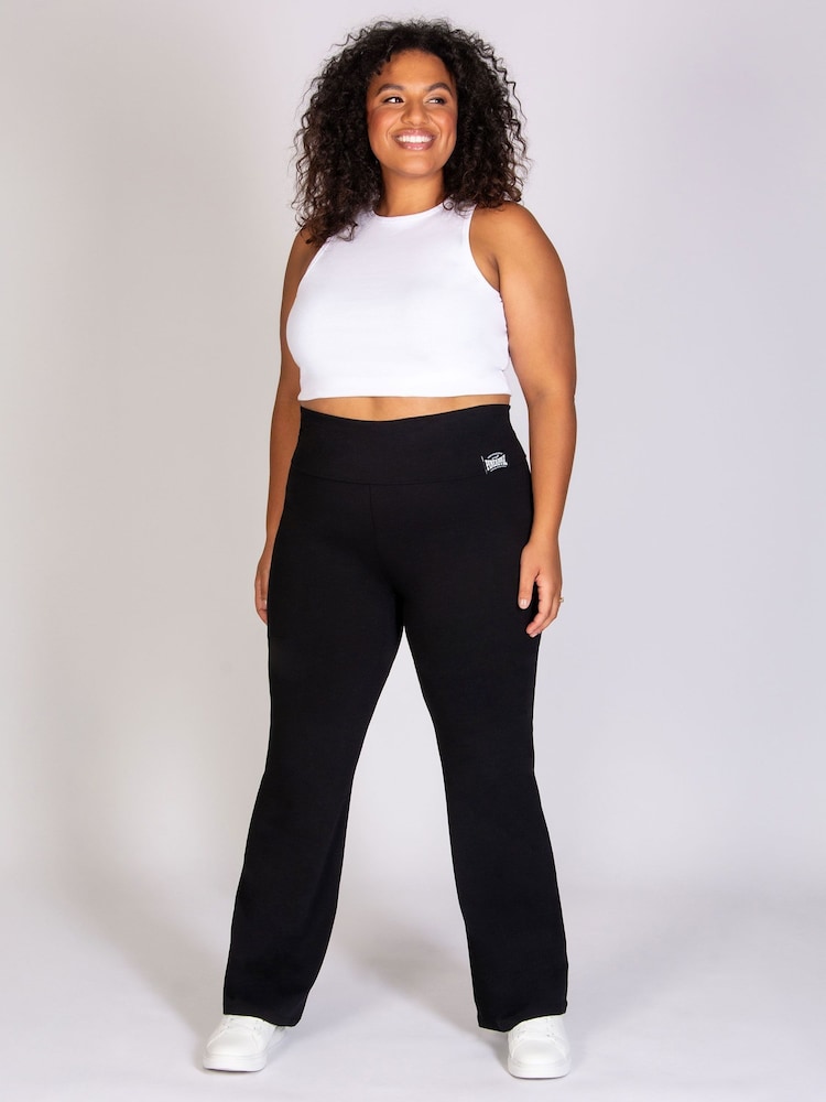 Zwart - Flare Jersey Womens Trousers - Image 4 of 7